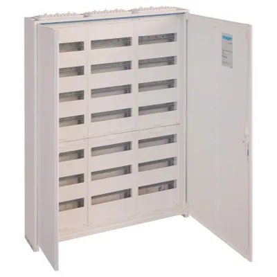 Hager Feldverteiler Aufputz | FWB73S | IP44 | 3x7 Reihen | 252 Module | 1100x800x161mm | Stahl weiß