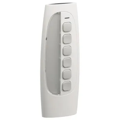 Hager Funkfernbedienung KNX TU406 | 6 Tasten 6 Kanäle | 868,3 MHz | Reichweite 100 m | weiß