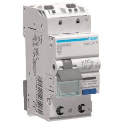 Hager FI/LS-Schalter 1P+N 6kA B-25A 30mA ADS925D