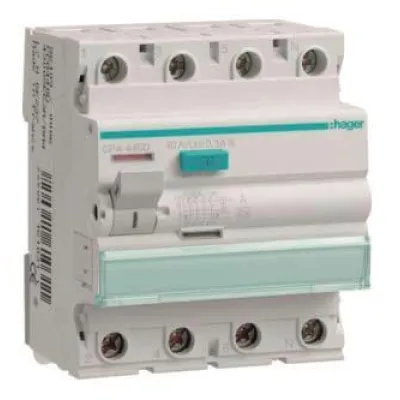 Hager FI-Schutzschalter CPA440D | 4-polig | 40A | 300mA | Typ S selektiv | 6kA | für DIN-Schiene