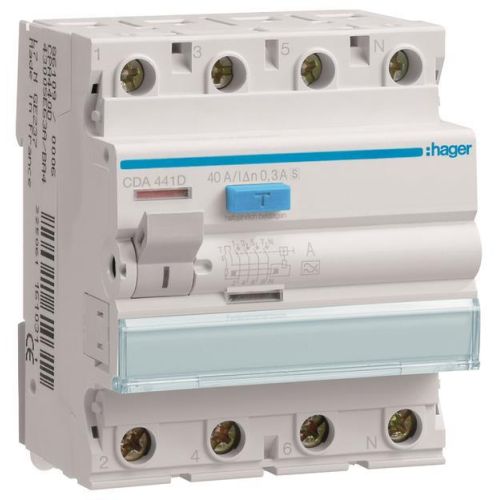 Bild: Hager FI-Schutzschalter 4P 40A 30mA A Typ CDA441D