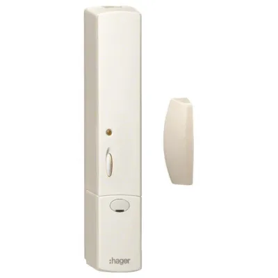 Hager Funk Fensterkontakt TRC301B | quicklink KNX | Aufputz | Batterie | LED | externer Reedkontakt | weiß