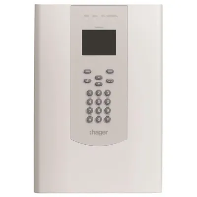 Hager Funk-Brandmeldezentrale RFZ050D | BEKA Zentrale für 50 Funk-Melder | bidirektional | 8 Meldebereiche | weiß