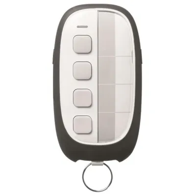 Hager Funkfernbedienung KNX TU404 | 4 Tasten | 4 Kanäle | quicklink | 868,3 MHz | 100 m Reichweite | weiß/grau