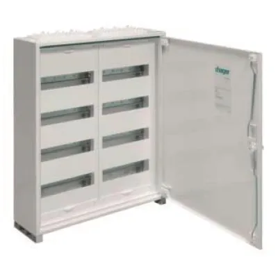 HAGER Feldverteiler AP FWB42A | 2x4 Reihen | 96 Module | IP44 | 650x550x161mm | Stahlblech weiß RAL 9010