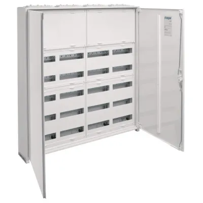 Hager Feldverteiler FWB74N Aufputz IP44 SKII | 4x7 Reihen | 240 Module | 1100x1050x161mm | Stahlblech | Weiß