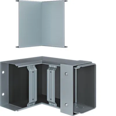 Hager Inneneck FWKP1001504VERZ FWK-Plus 100x150 mm verzinkt | Brandschutzkanal | 90° Winkel | Stahl | Bodenlochung