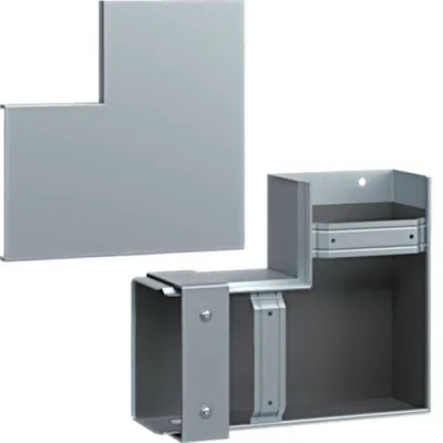 HAGER Flachwinkel FWKP1001505VERZ | Brandschutzkanal 90° | FWK-Plus | verzinkt Stahl | 100x150 mm | mit Bodenlochung