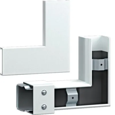 HAGER Flachwinkel FWK-Plus FWKP6006059016 | 90° Brandschutzkanal | 60x60mm | Stahl pulverbeschichtet | weiß RAL 9016