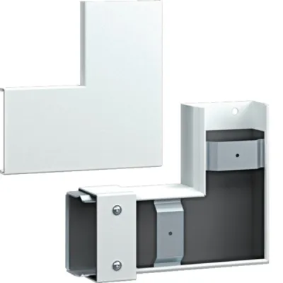 HAGER Flachwinkel FWKP6010059016 | 90° FWK-Plus | 60x100mm | Stahl beschichtet | RAL 9016 | weiß