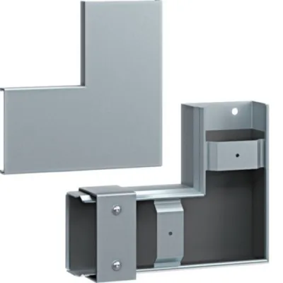 HAGER Flachwinkel FWKP601005VERZ | FWK-Plus 90° | Brandschutzkanal | 60x100mm | verzinkt | Stahl | Bodenlochung