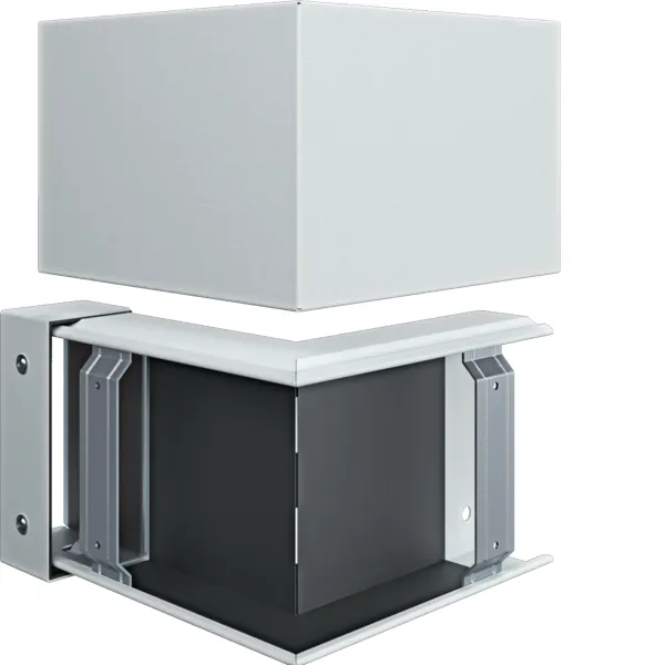 HAGER Außeneck FWKP6015039016 | Brandschutzkanal FWK-Plus 90° | 150x60 mm | Stahl pulverbeschichtet | weiß RAL 9016
