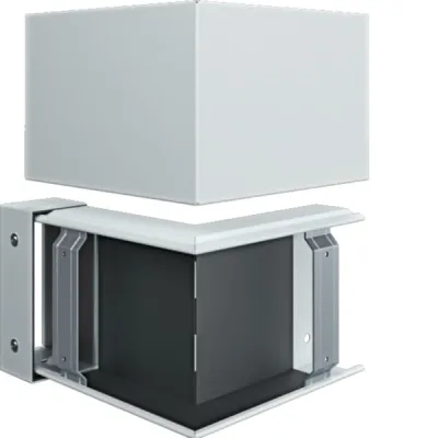 HAGER Außeneck FWKP6015039016 | Brandschutzkanal FWK-Plus 90° | 150x60 mm | Stahl pulverbeschichtet | weiß RAL 9016