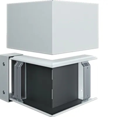 HAGER Außeneck FWKP6015039016 | Brandschutzkanal FWK-Plus 90° | 150x60 mm | Stahl pulverbeschichtet | weiß RAL 9016