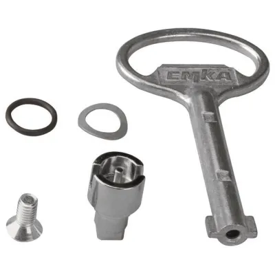 Hager Schließung Doppelbart FZ501N | Schrankverschluss 3mm | Knebel | universell | IP54 | Stahlblech | Weiß