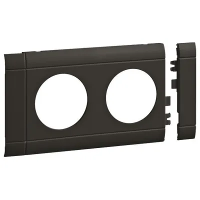 HAGER Blende 2-fach Steckdose GB080209011 | Modularblende Kanalsteckdose 80mm | halogenfrei | anthrazit RAL 9011