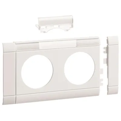 HAGER Blende 2-fach Steckdose GB080219016 | beschriftbar | modular | 80mm | halogenfrei | IP20 | IK07 | weiß RAL9016