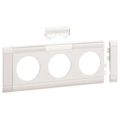 Hager Blende 3-fach Steckdose GB080319016 | beschriftbar | anreihbar | 80mm | halogenfrei | IP20 | RAL 9016