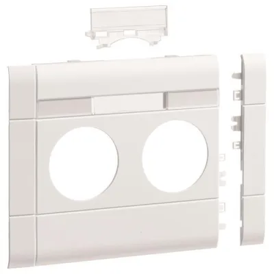 Hager Blende 2-fach Steckdose GB120219016 | Modularblende | beschriftbar | 120mm | Kunststoff | RAL9016