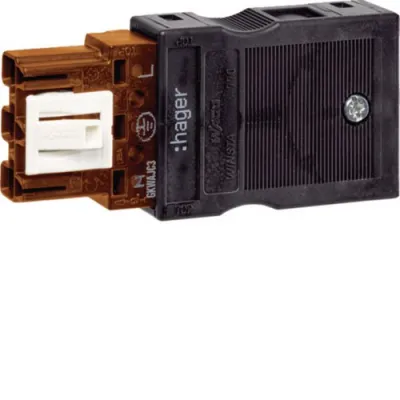 Hager Ausgangsstecker GKWAJC3 | Wago Winsta System | 3-polig | Federzuganschluss | 250V 25A | braun | IP20 | halogenfrei