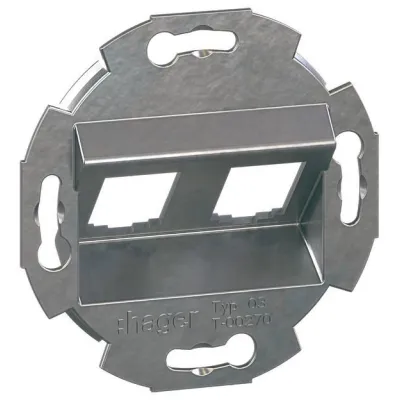 HAGER Montagerahmen GMDM032 | 2-fach für RJ45 UAE/IAE Module | Aluminium RAL 9006 | Schraubbefestigung | matt