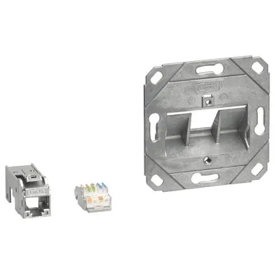 HAGER Anschlussmodul GMKSRJ45C6A1 | Cat.6A RJ45 1-Port | geschirmt | für UAE 1-fach | 500 MHz | Kanaleinbau