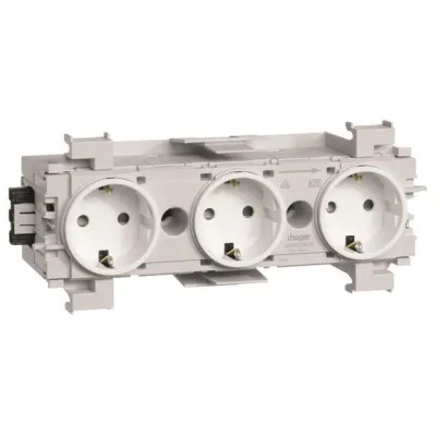 Tehalit Steckdose 3-fach GS30019016 | Wago Steck-/Klemmtechnik | Frontrastend | erhöhter Berührungsschutz | verkehrsweiß