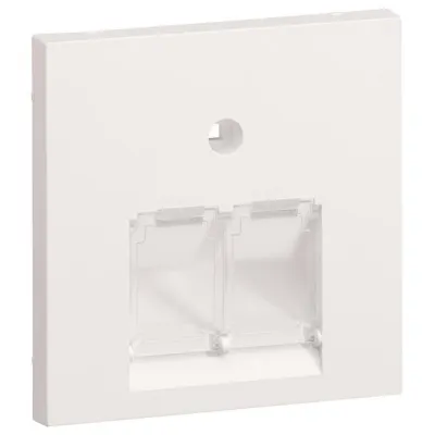 Hager Zentralscheibe UAE 2-fach GZUAE2A9016 | Zentralplatte RJ45 Keystone Typ A | 55x55 mm | Kunststoff | verkehrsweiß