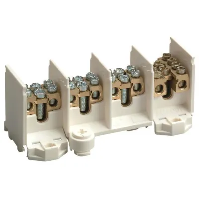 Hager Hauptleitungsabzweigklemme K29N 4-polig 80A 1,5-25mm² | Messing | Schraubanschluss | DIN-Schiene | 119x62x49mm