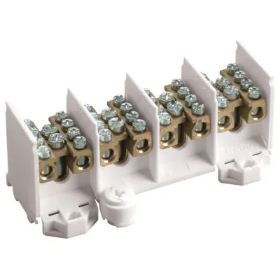 Hager Hauptleitungsabzweigklemme K28N | 4-polig | 80A 400V | 1,5-25mm² | Messing | Schraubanschluss | DIN-Schiene