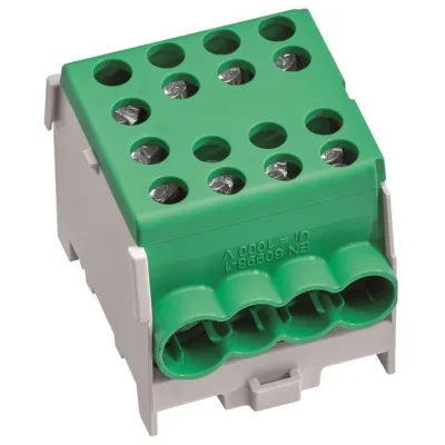 Hager Hauptleitungsabzweigklemme KH35E8 | 1-polig | 2x35mm²-6x25mm² | IP20 | 100A | schrauben | grün