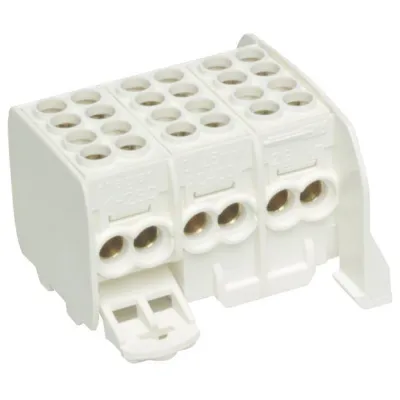 Hager KH23C Hauptleitungsabzweigklemme | 3-polig | 12x 1,5–25mm² | fingersicher | DIN-Schiene | 80A | 400V