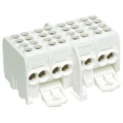 Hager Hauptleitungsabzweigklemme KH24C | 4-polig | 1,5–25mm² | schraubbar | fingersicher | DIN-Schiene | 80A/400V