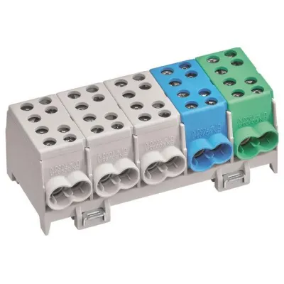 Hager KH45A Hauptleitungsabzweigklemme 5-polig | 2x35mm² | 80A | 400V | schraubbar | IP20 | DIN-Schiene