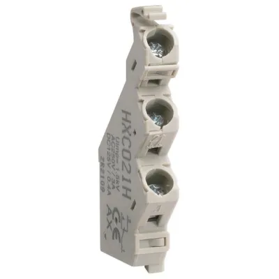 Hager Hilfsschalterblock HXC021H | 1NO+1NC | 230V AC | Wechslerkontakt | Schraubanschluss | integrierbar