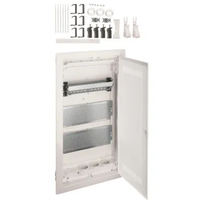 Hager Hohlwand-Multimediaverteiler VH36WWH | Volta Serie | 3-reihig 3x12TE | IP30 | mit Kunststofftür | weiß RAL9010