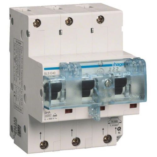 Bild: Hager HTN340E SLS-Schalter 3P E-40A für Hutschiene