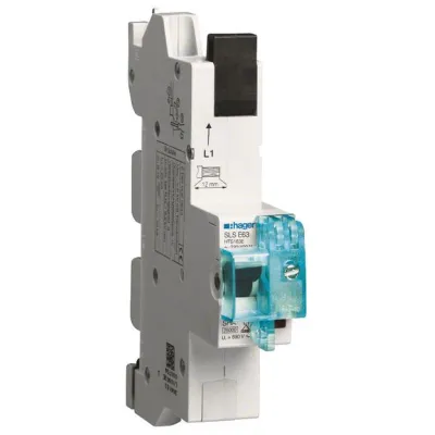 Hager SLS-Schalter HTS163E | 1-polig | E-Charakteristik | 63A | für Sammelschiene QuickConnect | IP20 | weiß
