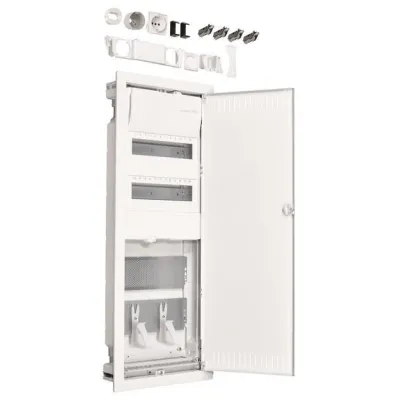 Hager Kleinverteiler VH602NWH Hybrid Volta | Hohlwand | 24PLE | 2-reihig | Stahlblechtür | IP30 | weiß