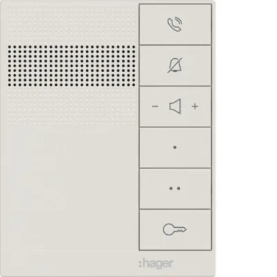Hager Audio-Innenstation RTQ620X | Türsprechanlage | 2-Draht | Aufputz | Freisprechen | 125x160x22mm | weiß