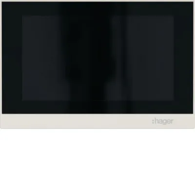 Hager Video-Innenstation RTQ600X | 2-Draht Aufputz | IP-fähig | 7 Zoll Touchscreen | Freisprechen | Türöffner | Weiß