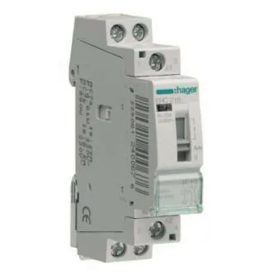 Hager Installationsrelais ERC216 | 16A | 2 Schließer | 230V AC | 1TE | Impulssteuerung | Kontaktanzeige | DIN EN 61095