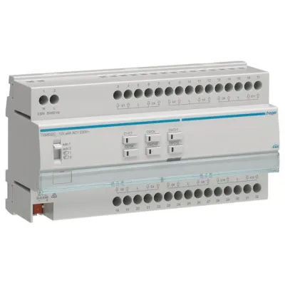 Hager Jalousieaktor KNX TXM632C | 12-fach REG | 230V | Handbedienung | 4A | LED | IP20 | Weiß