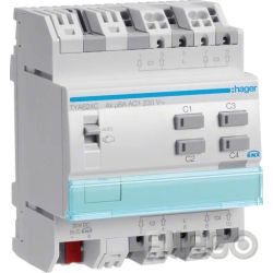 Hager Jalousieausgang TYA624C KNX 4fach 230V Hager Jalousieausgang TYA624C KNX 4