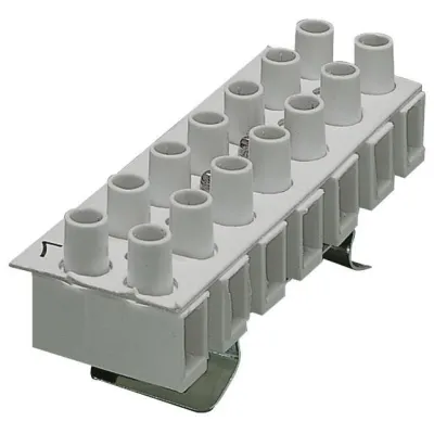 Hager Steuerleitungsklemme K53 | 7-polig | 7x6 mm² | mit Hutschienenadapter | für DIN-Schiene 35 mm | grau