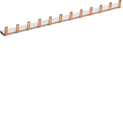 Hager Kammschiene KB180Q | 1-polig | 80A | Stiftanschluss | 16mm² | 1000mm Länge | 37 Module | zuschneidbar | grau