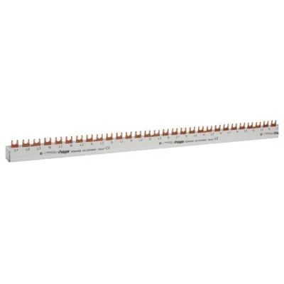 Hager Phasenschiene KDN450E | 3P+N | 80A | Gabelanschluss | 16mm² | 58 Module | 1035mm Länge | isoliert | 4-polig