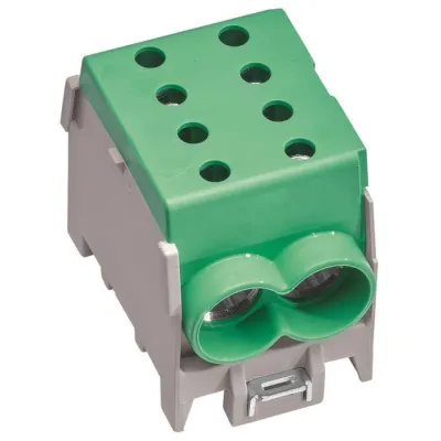 Hager Hauptleitungsabzweigklemme KH70GN | 1-polig | 4x70mm² | DIN-Schiene | schraubbar | 160A | berührungssicher | grün