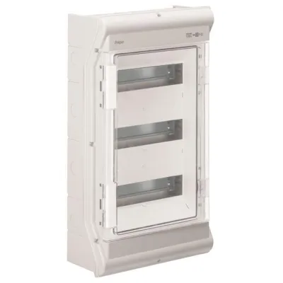 Hager Kleinverteiler VE312PN | Aufputz 3x12TE | IP65 | Polycarbonat UV-stabil | metrische Einführung | grau RAL7035