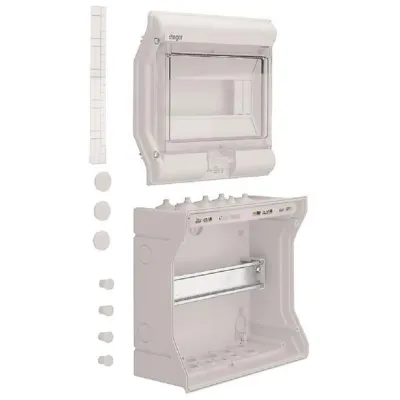 Hager Kleinverteiler VE110D | Aufputz IP65 | 10 Module | 1-reihig | Kunststoff | 237x210x114 mm | lichtgrau